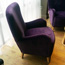 Armchairs in purple velvet